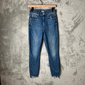 Mother Stunner Zip Ankle Step Fray Good Girls Do Blue Size 26